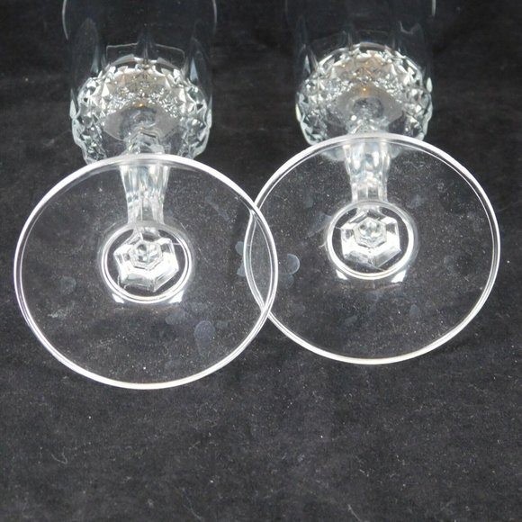 Set of 2 Cut Crystal Champagne Flutes 8.5 in tall Hexagonal Stem Brilliant Cut - Picture 4 of 9